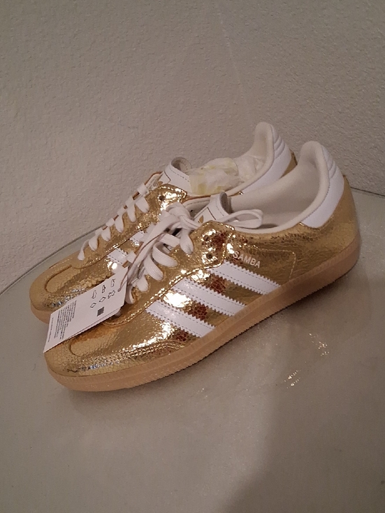 adidas Shoes - adidas Gold and White Samba Low-Top Sneakers
